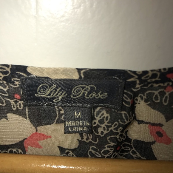 LILY ROSE Peplum Chiffon 3/4 sleeve top - Picture 8 of 8